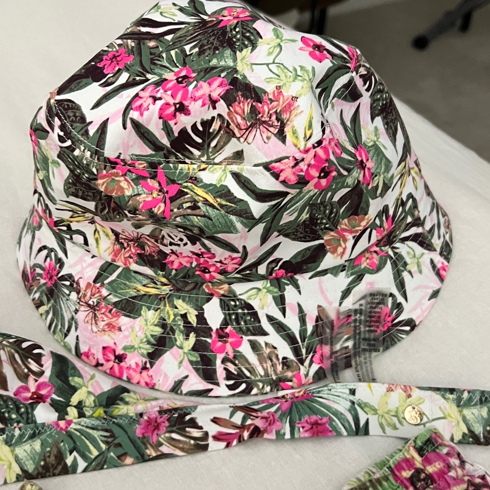 4 pc Victoria's Secret Floral Tropical Print Bikini Set in Pink, Green, White - Picture 4 of 14
